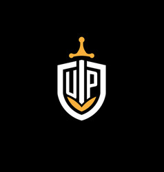 Creative Letter Up Logo Gaming Esport With Shield