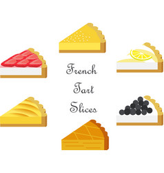 French Cake Slices In Isometric 3d Design