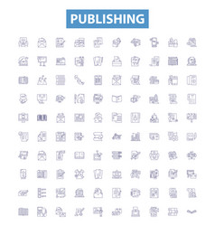 Publishing Line Icons Signs Set Printing