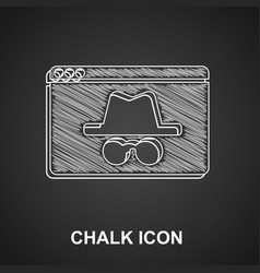 Chalk Browser Incognito Window Icon Isolated