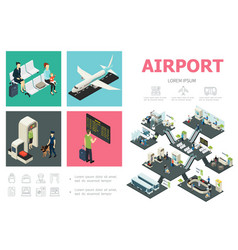 Isometric Airport Infographic Concept