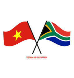 Vietnam And South Africa Flags Crossed And Waving