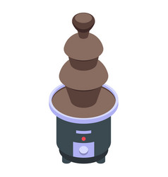 Sweet Cocoa Fountain Icon Isometric