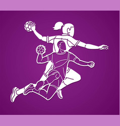 Handball Sport Male And Female Players Team Mix