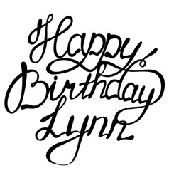 Happy Birthday Lynn Name Lettering