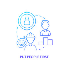 Put People First Blue Gradient Concept Icon