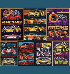 Racing Industry Colorful Set Flyers