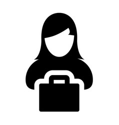 Travel Icon Female Person Profile Avatar With Bag