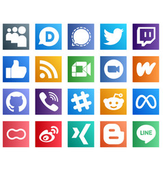 All In One Social Media Icon Set 20 Icons