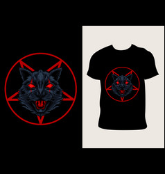 Demonic Cat Head With T Shirt Design