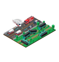 Train Wreck Isometric Design