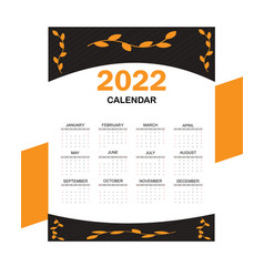 Wall Calendar 2022 Template - 12 Months