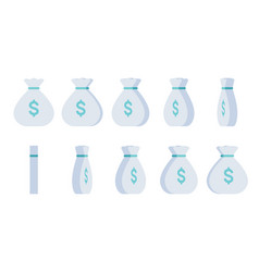 Cartoon Gray Money Bag Rotating Sprite Sheet