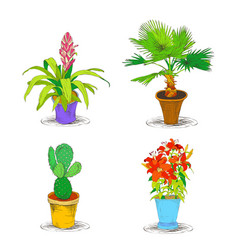 Decorative Office Flower Icons Set