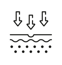 Skin Absorption Line Icon Arrow Down To