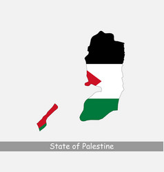 State Palestine Map Flag