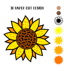 3d Leopard Sunflower Paper Or Laser Cut