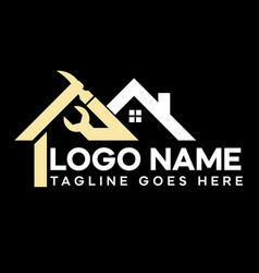 Renovation Logo With House Hammer