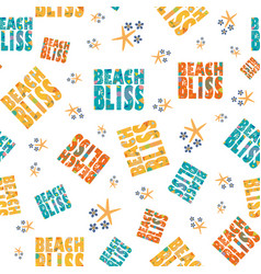 Beach Bliss Typography Seamless Pattern