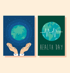 International Healt Day Poster With Earth Planet