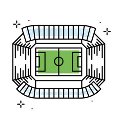 Isolated Colored Soccer Stadium Icon Aerial View