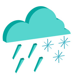 Isometric Weather Icon Rain And Snow