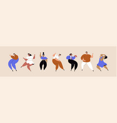 Group Of Dancing People Cartoon Male Female