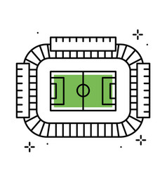 Isolated Colored Soccer Stadium Icon Aerial View