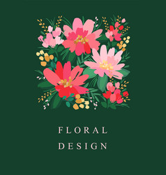 Floral Design Template For Card Poster