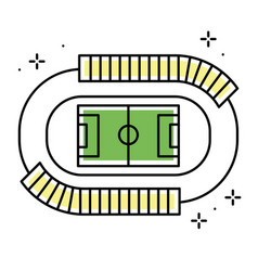 Isolated Colored Soccer Stadium Icon Aerial View