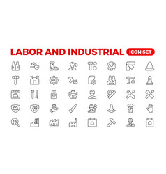 Labor And Industrial Icon Set Line