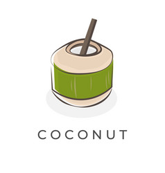 Simple Cartoon Green Coconut Fruit