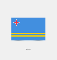 Aruba Rectangle Flag Icon With Shadow