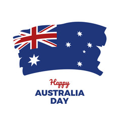 Australia Day Poster With Australian Grunge Flag