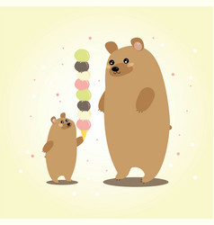 Cute Bears With Big Ice Cream