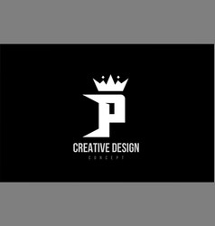 P Alphabet Letter Logo Icon Design With King