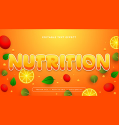 Red Green And Orange Nutrition 3d Editable Text