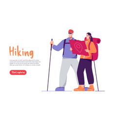 Standing Couple Of Hikers