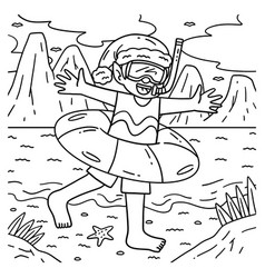 Christmas In July Elf With Snorkel Coloring Page