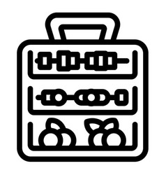 Full Food Box Icon Outline Lunch Meal