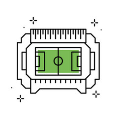 Isolated Colored Soccer Stadium Icon Aerial View