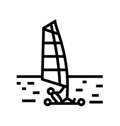 Land Sailing Line Icon