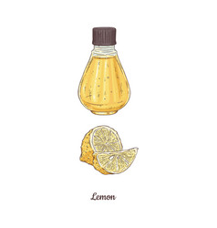 Lemon And Bottle Of Essential Citrus Oil