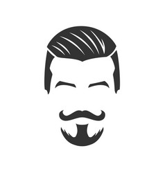 Bearded Man Face With Mustache Pompadour