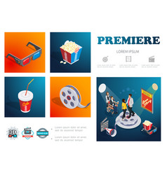 Isometric Cinema Infographic Concept