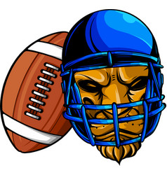 Lion Head With Football Helmet And Ball