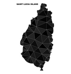 Polygonal Saint Lucia Island Map