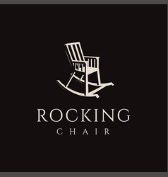 Vintage Classic Rocking Chair Logo On Dark Room