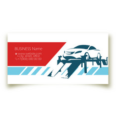 Auto Repair And Service On Car Lift Business Card