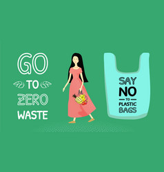 Banner Say No To Plastic Bags Go To Wasteless